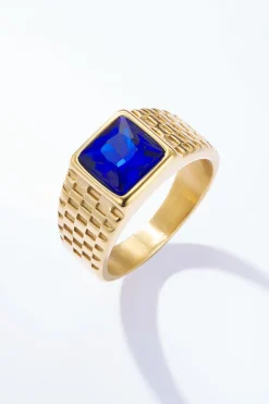 Bague avec pierre de couleur