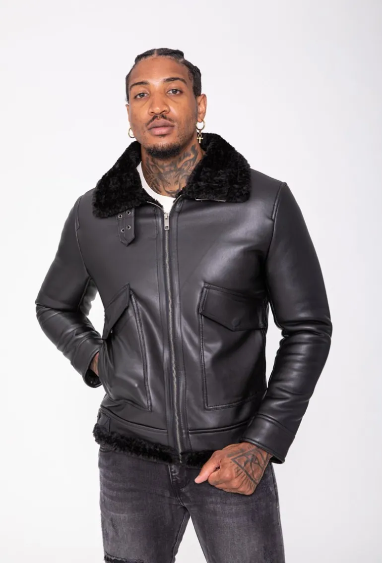 Blouson avec col fourrure