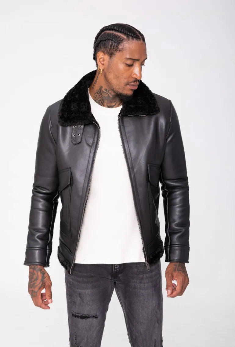 Blouson avec col fourrure