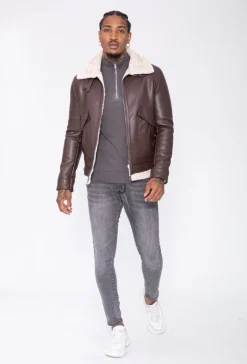 Blouson avec col fourrure