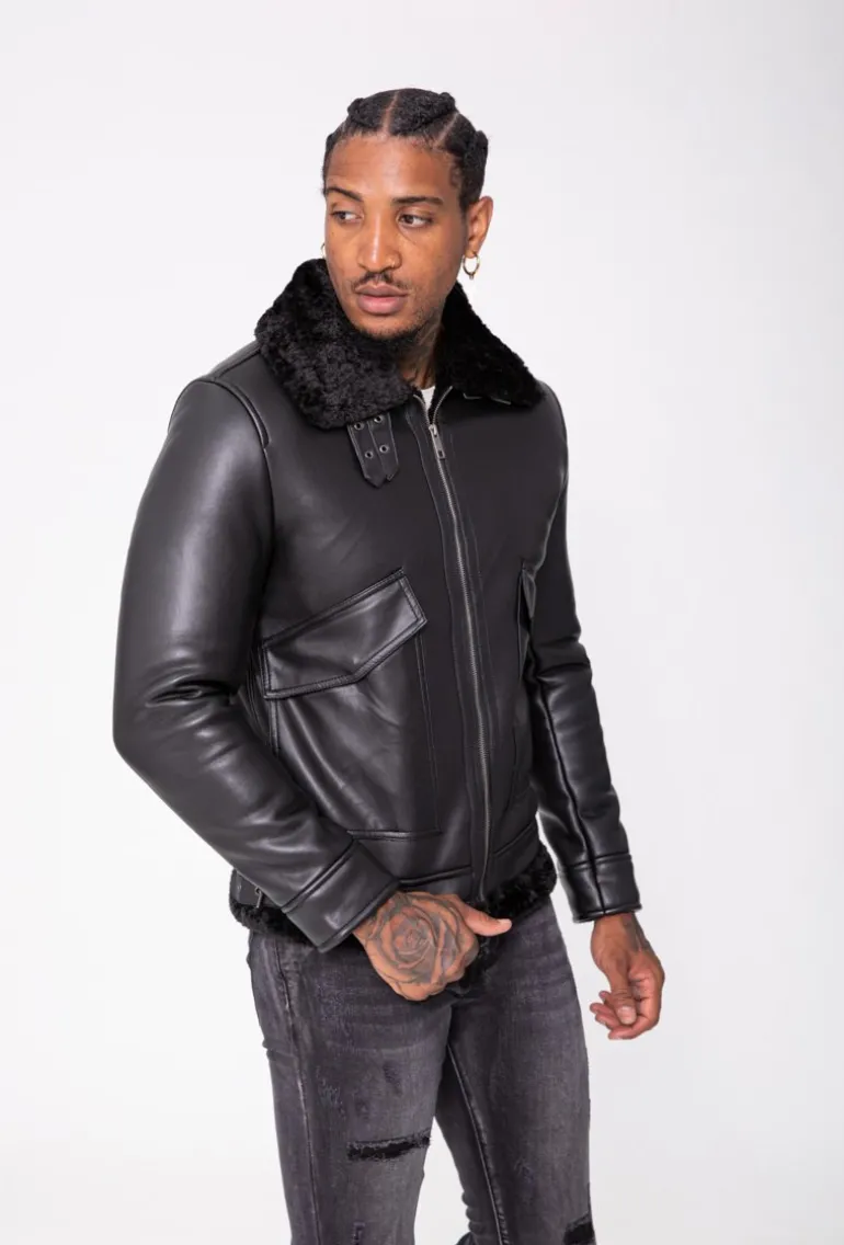 Blouson avec col fourrure