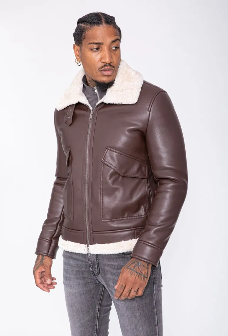Blouson avec col fourrure