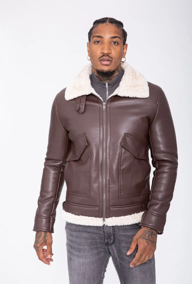 Blouson avec col fourrure