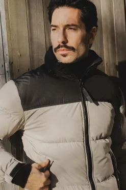 Blouson bi couleur à capuche