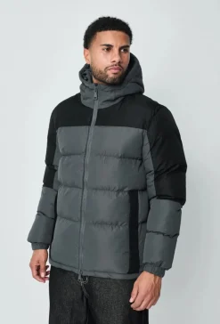 Blouson bi couleur à capuche