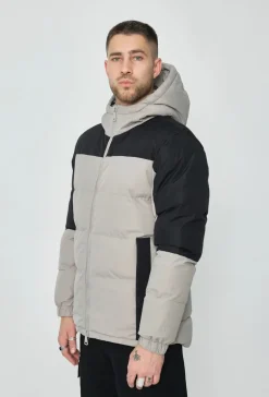 Blouson bi couleur à capuche