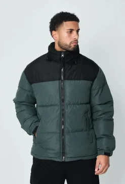 Blouson bi couleur à capuche