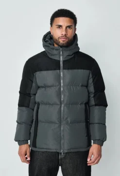 Blouson bi couleur à capuche