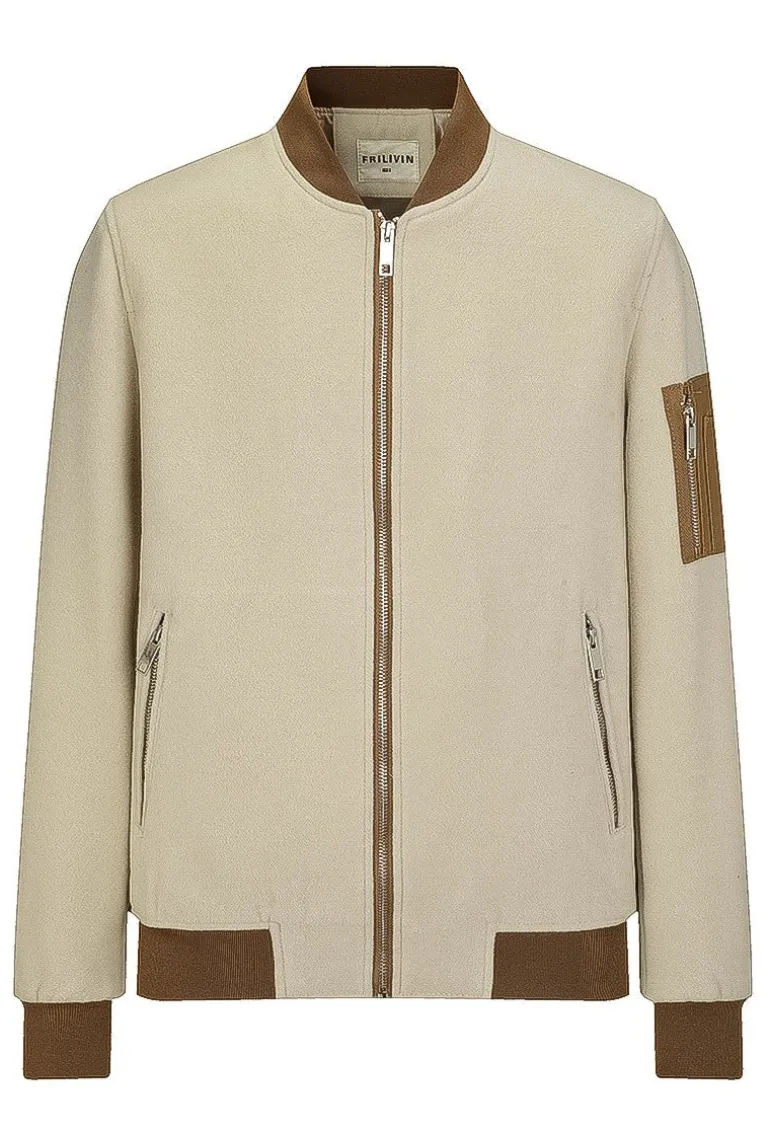 Blouson bicolore avec fermeture éclaire
