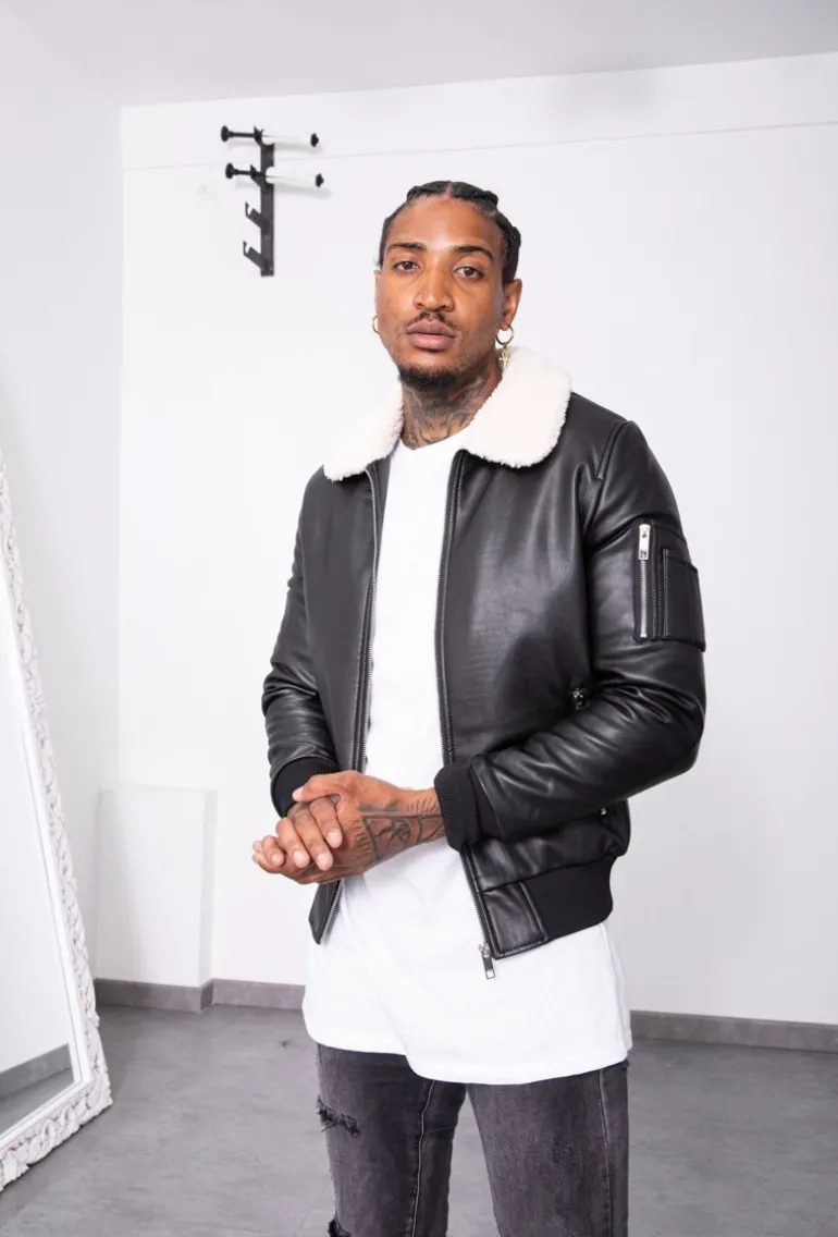Blouson bombers avec col mouton