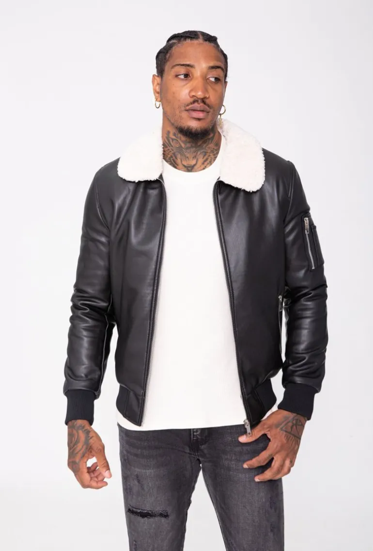Blouson bombers avec col mouton