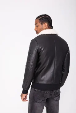 Blouson bombers avec col mouton