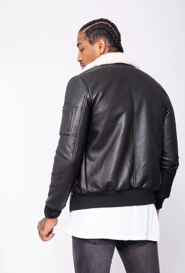 Blouson bombers avec col mouton