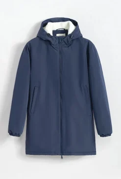 Blouson mi long à capuche moumoute