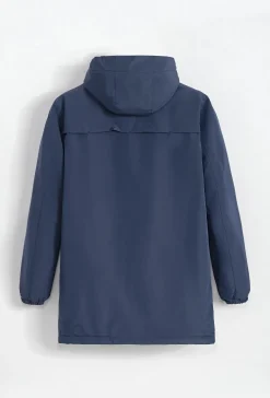 Blouson mi long à capuche moumoute