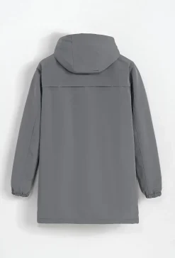 Blouson mi long à capuche moumoute