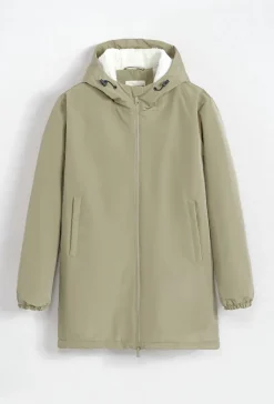 Blouson mi long à capuche moumoute