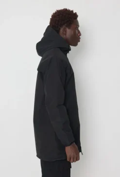 Blouson mi long à capuche moumoute