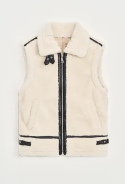 Blouson sans manches en moumoute
