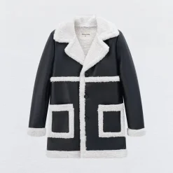 Blouson simili moumoute longue