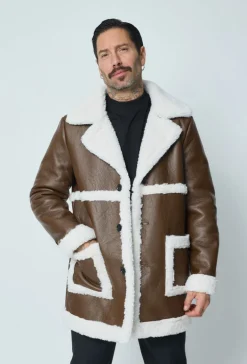 Blouson simili moumoute longue