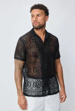 Chemise à dentelle transparente