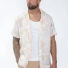 Chemise à effet satin fleuri