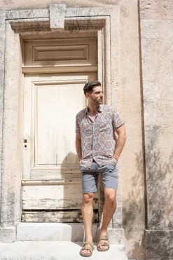 Chemise à imprimé abstrait avec poche