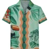 Chemise à manches courtes à imprimé tropical