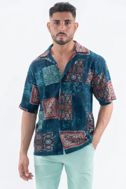 Chemise à manches courtes à motif intégral