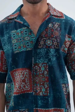Chemise à manches courtes à motif intégral