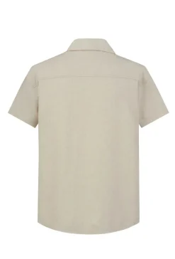 Chemise à manches courtes unie à multiples poches