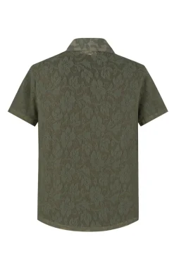 Chemise à manches courtes avec motif ton sur ton
