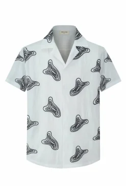 Chemise à manches courtes avec un motif de formes abstraites éparpillé
