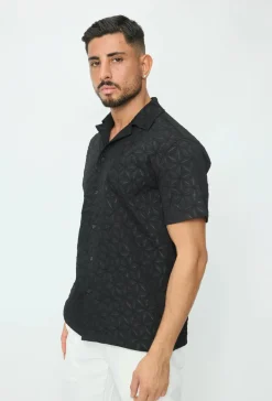 Chemise à manches courtes unie