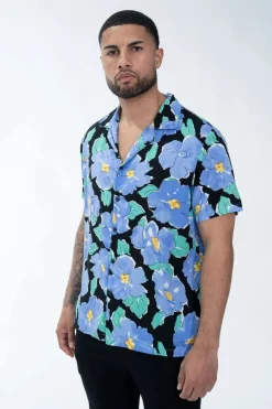 Chemise à manches courtes avec un motif floral