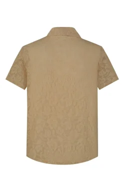 Chemise à manches courtes avec motif ton sur ton
