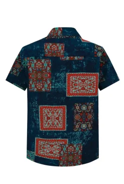 Chemise à manches courtes à motif intégral