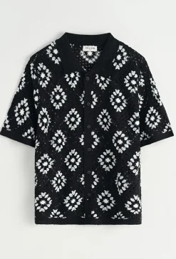 Chemise à manches courtes en tricot transparent