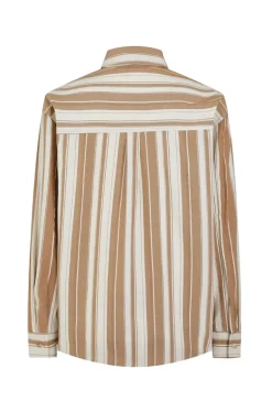 Chemise à manches longues avec des rayures verticales et une poche sur
