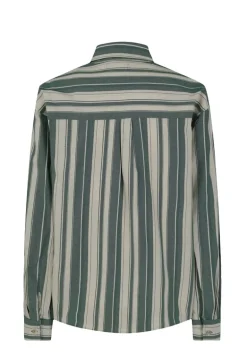 Chemise à manches longues avec des rayures verticales et une poche sur