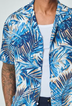Chemise à motifs feuilles