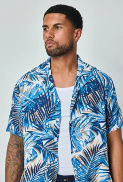 Chemise à motifs feuilles
