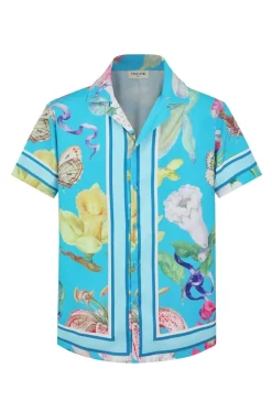 Chemise à motifs florals et faune