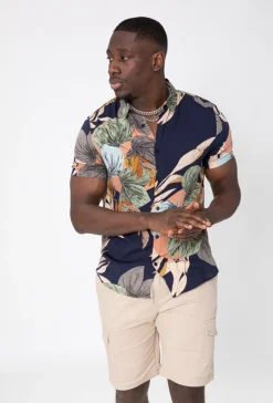 Chemise à motifs manches courtes