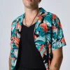 Chemise à motifs tropicals