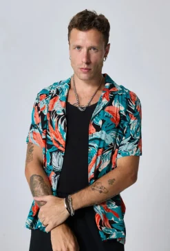 Chemise à motifs tropicals