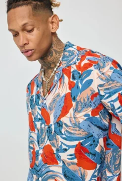 Chemise à motifs tropicals