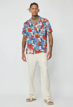 Chemise à motifs tropicals