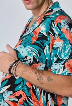 Chemise à motifs tropicals